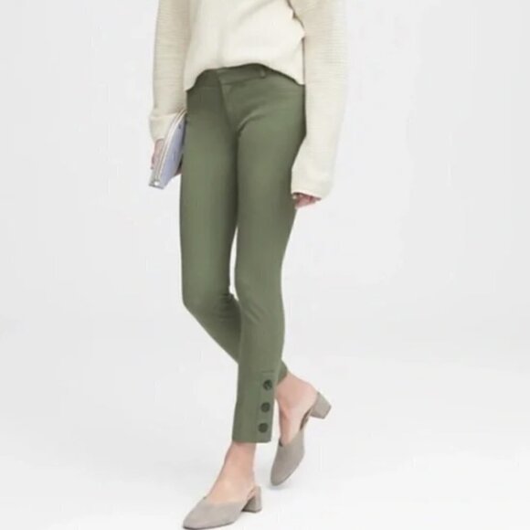 Banana Republic Khaki Green Sloan Pant Size 4 - Picture 1 of 9